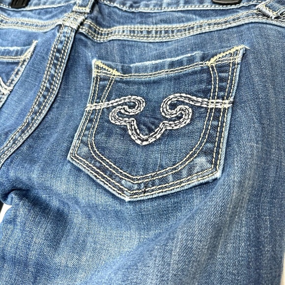 ReRock For Express Jeans Womens 4 Short Blue Denim Skinny Cotton Spandex LA - Picture 13 of 15